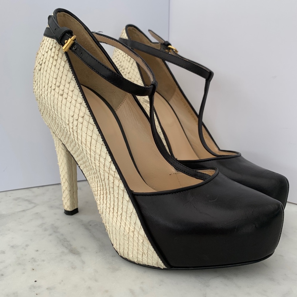 3.1 Phillip Lim Calder Mary Jane Snakeskin heels